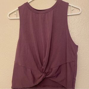 Peloton purple crop top sleeveless twist front high neck modal lyocell M